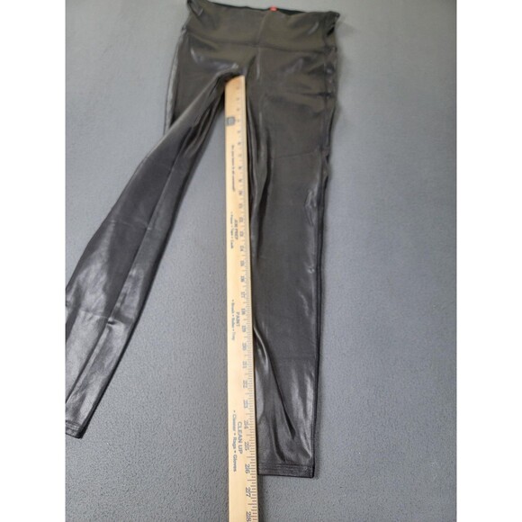 Spanx Leggings Womens Medium Black Faux Leather High Waisted Shaping Pull On - Picture 2 of 12